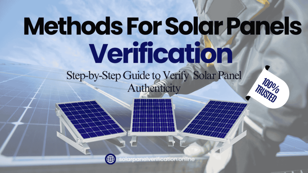 Methods For Solar Panel Verification In Pakistan